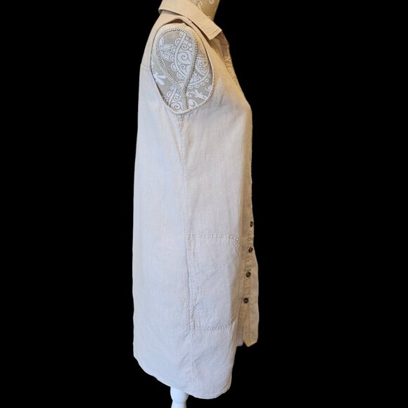 Adrienne Vittadini -Women`s Button down Sleeveless Summer Dress SM - Picture 2 of 6